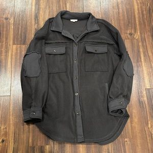 Button up fleece shacket